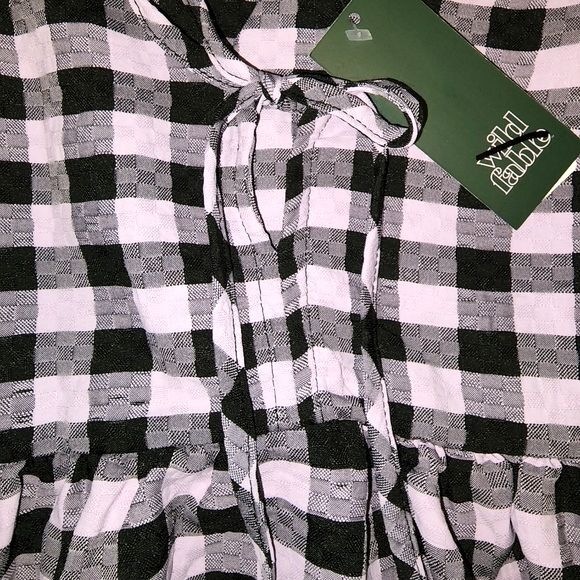 Wild Fable Black and Purple Plaid Long Sleeve Mini Dress Size M, NWT - Picture 4 of 8